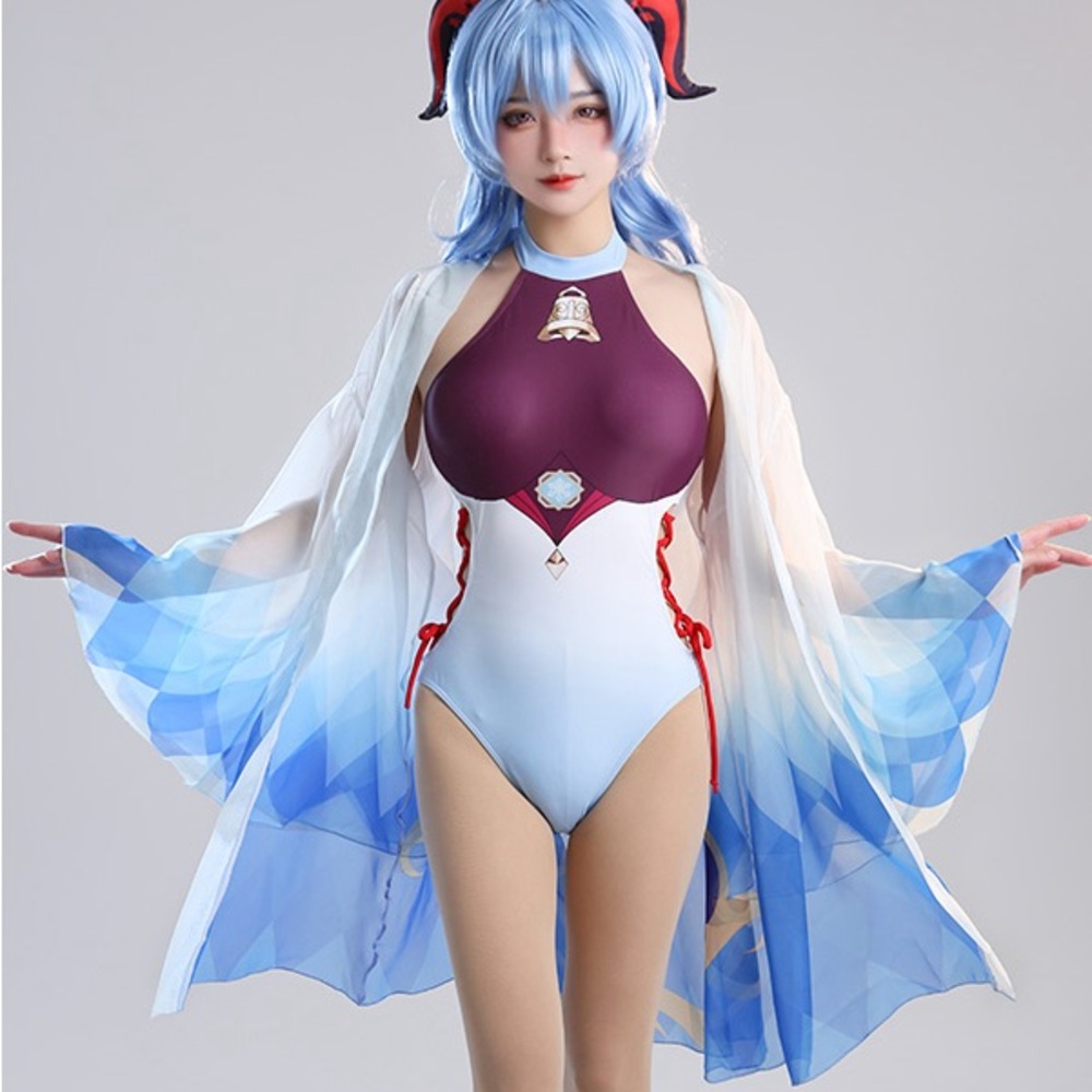 Genshin impact ganyu swimsuit cosplay